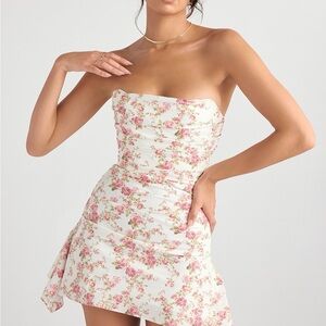 House of CB Floral Strapless Dress